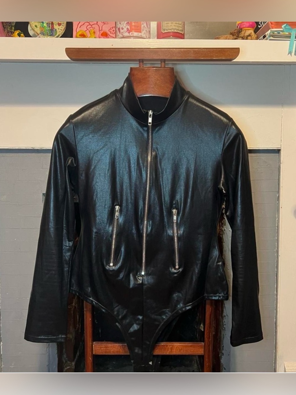 Black Faux Leather top